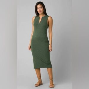 Prana Fundation Sleeveless Green Midi Dress S